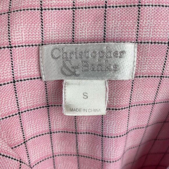 Christopher & Banks Pink Plaid Button Down Shirt Size S EUC - Picture 5 of 7